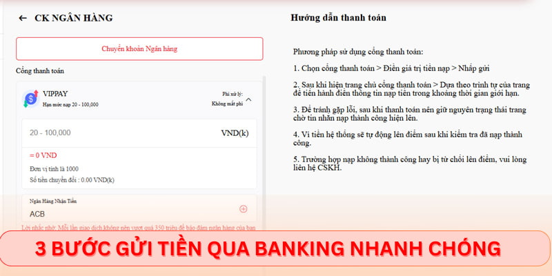 3 bước gửi tiền thông qua banking nhanh chóng