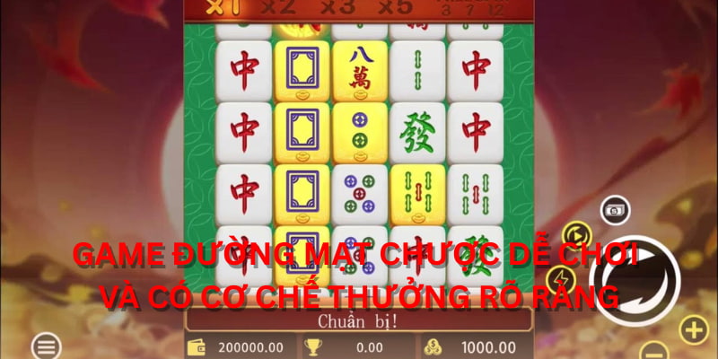 Game Đường Mạt Chược dễ chơi và có cơ chế thưởng rõ ràng